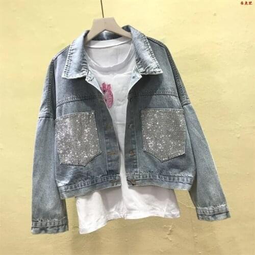 2021 Vintage Denim Jacket Women Autumn Coat Ripped oversized Outerwear Coats Windbreaker Boyfriend Female Jeans Jacket Plus Size