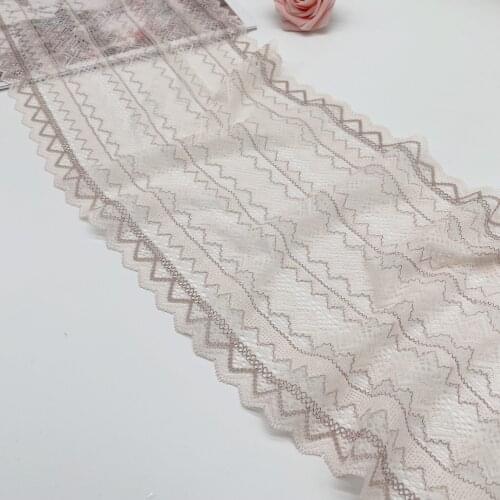 3y/lot Width 24cm Pale Pink Rosegold Stretch Elastic Lace Trim Lingerie Sewing Craft DIY Apparel Fabric Lace Garment Accessory