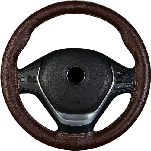 5 Styles Hand Sewing DIY Car Steering Wheel Cover Wrap Artificial Leather Universal Volant Non-slip Braid on the Steering-wheel