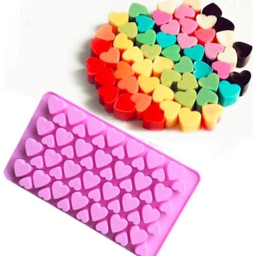 56 Holes Love Heart Shape Silicone Chocolate Jelly Candy Cake Bakeware Mold DIY Pastry Bar Ice Cube Block Soap Mould Baking Tool