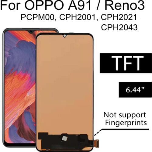 6.4" TFT LCD For OPPO A91 LCD Display Touch Screen Digitizer Assembly Replacement For oppo CPH2001, CPH2021 PCPM00 LCD