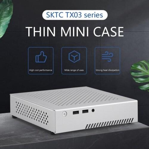 TX03 Mini ITX Case Computer Chassis HTPC Host Case USB2.0 ITX Enclosure Desktop Case
