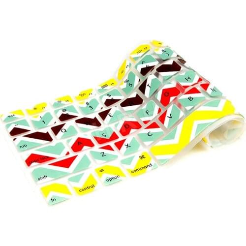 Colorful waves Rainbow Keyboard Cover Protector Film for Macbook Air 13" Unibody Pro 13" 15" 17" Pro 15 with Retina Display