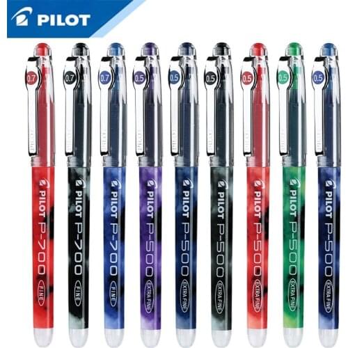 6/12Pcs Japanese pilot gel pen 0.5mm / 0.7mm large capacity straight liquid office learning signature pen stationery P500 / P700