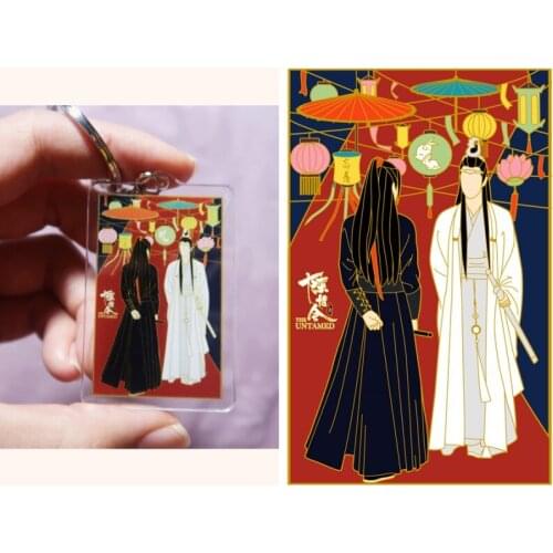 Grandmaster of Demonic Cultivation Wei Wuxian Acrylic Pendant Keychain Metal Badge Brooch Pin Cosplay Prop Bag Decor Gift 1pcs