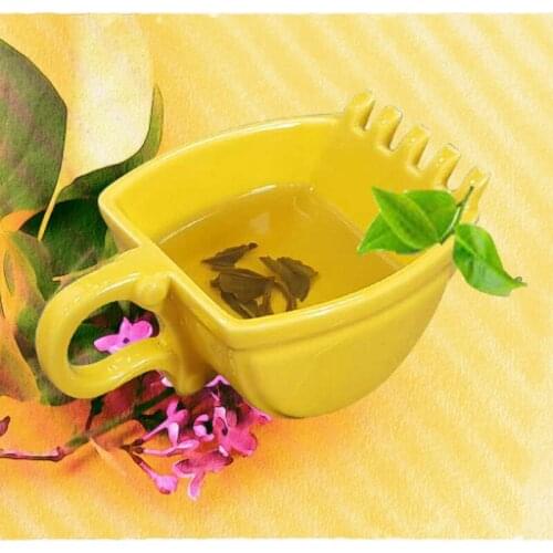 Creative Coffee Cup Excavator Bucket Cup Coffee Tea Cup Mug Funny Cup Digger Container With Spoon Afternoon Tea Container Tea