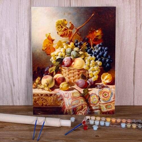 Fruit Landscape Coloring By Numbers Painting Set Oil Paints 50*70 Boards By Numbers Paintings Crafts For Adults Wholesale