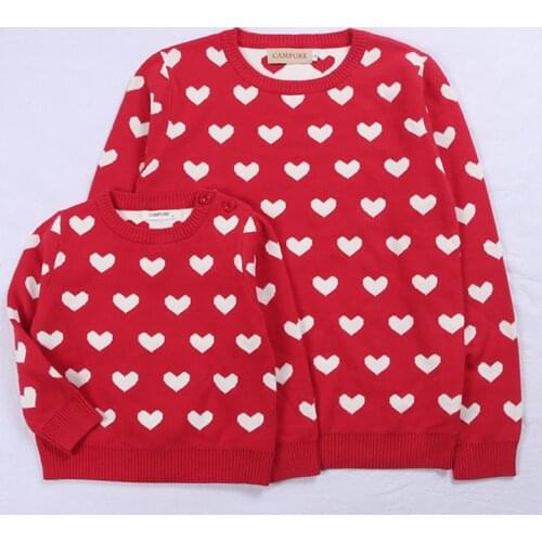 Parent-child Outfits Autumn Family Look Sweaters Family Matching Clothes Mother Daughter Son Pullover Womens Baby Warm Coats