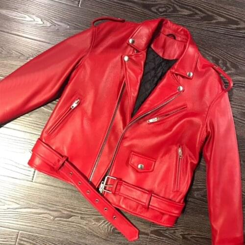 Real genuine sheep ladies lamb oversize leather jacket