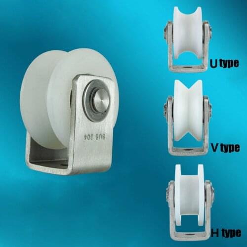 Nylon Guide Roller On Bracket Mount 304 Stainless Steel sliding gate hardware