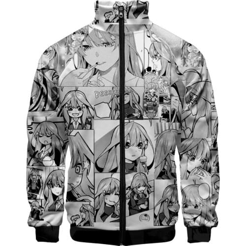 2021 New The Quintessential Quintuplets Japanese 3D Zipper Jackets Casual Autumn Spring Stand Collar Sweatshirt Clothes