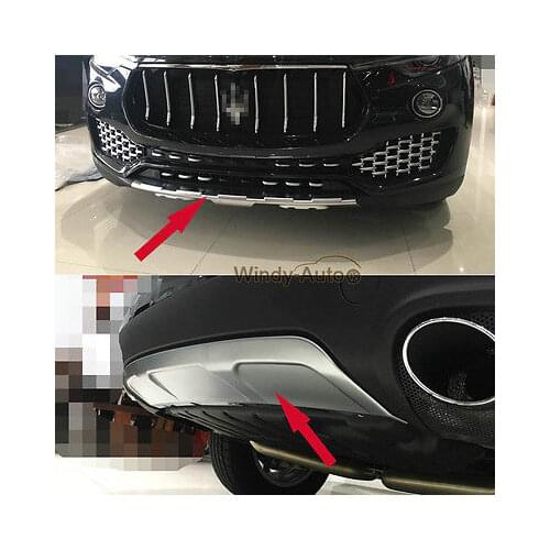 Fit For Maserati Levante 2017 2018 Chrome Front+Rear Bumper Guard Plate Trim