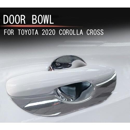 Suitable for Toyota 2020 COROLLA CROSS door bowl handle decoration protection door handle stickers bright strips