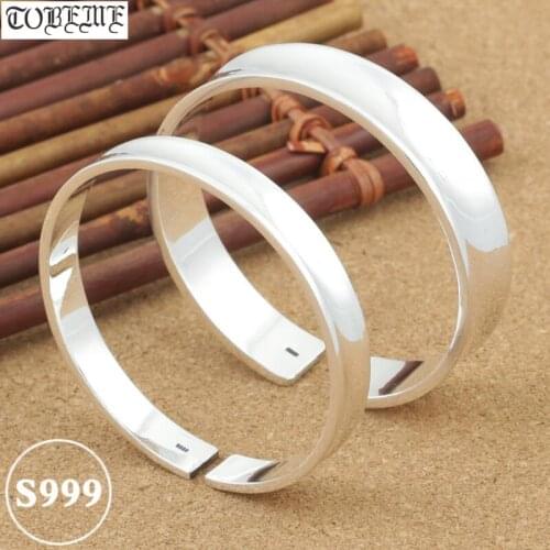 Simple Style! Handcrafted 999 Silver Bangle Tibetan Pure Silver Cuff Bracelet Real Pure Siver Lovers Bangle