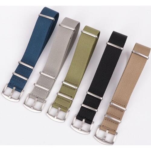 18mm 20mm 22mm 24mm Nylon Straps For Samsung Replacement One-Piece Strap New Stainless Steel Big Steel Buckle Sport Watchband