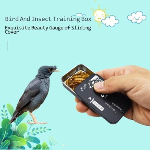Special bird food box for bird training food can Wren hand feeder Parrot Bird Supplies myna reward food bird training insect box