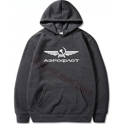 Men Hoodies Aeroflot CCCP Civil Aviation Print USSR RUSSIA AIRFORCE RUSSIAN Quality Women Sweatshirt Hoody Tops