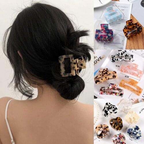 MueRaa Fashion Transparent Korean Style Women Girls Hair Claws Hair Clips Leopard Woman Elegant Hair Accessories Simple Headwear