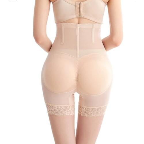 Women High Waist Tummy Control Panties Lace Butt Lifter Body Shaper Boyshort ASS Pad Shorts Hip Enhancer Shapewear Thin