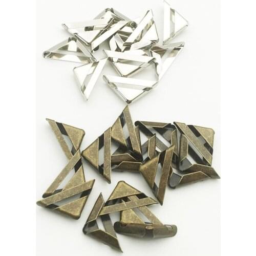 100PCS17X17X5mm Metal Bronze Silver Corners For Book Scrapbooking Photo Albums Menus Corner Protectors Metal Crafts DIY Ornament