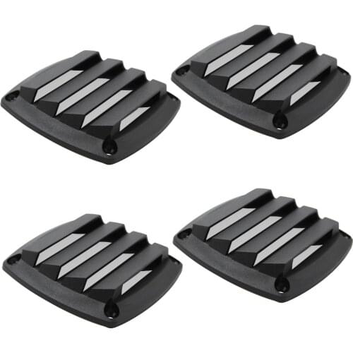 4 Pieces 3 Inch Hose Intake Black Plastic Louvered Vents Marine Yacht Air Vent Boat Hardware