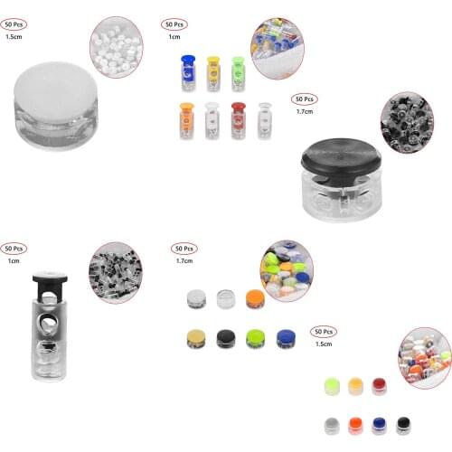 50 Plastic Cord Lock Spring Clasp Stopper Double/Single Hole Drawstring Stopper Toggles For Paracord Garment Shoelace Rope Parts