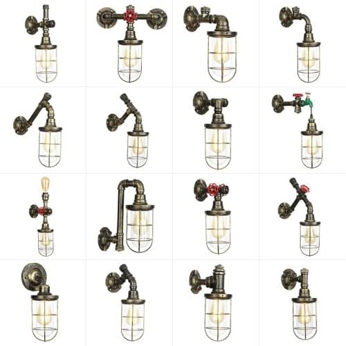 American style retro industrial wind corridor bedroom wall lamp nostalgic bar milk tea shop iron wall lamp