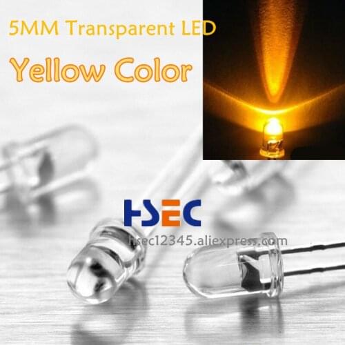 Free shipping1000pcs 5mm led Yellow light bulbs/5MM Yellow Colour LED diode F5MM Yellow LED have 5MM Red White Green Bule