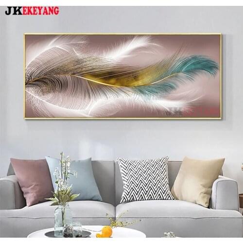 Large 5D Diy diamond painting Beautiful feather Diamond Mosaic Rhinestone Embroidery cross stitch Y4192