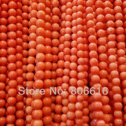 AA Grade 8MM 98Pcs "Orange Pink " Natural Coral Bead Loose Strand Jewelry Beads Accessories & Findings
