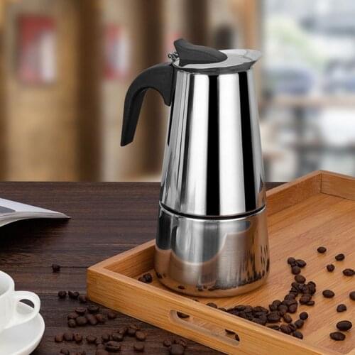 Stainless Steel Kettle Coffee Maker Coffee Brewer Kettle Pot Portable Espresso Moka Pot Pro Barista Pot 100ml/200ml/300ml/450ml