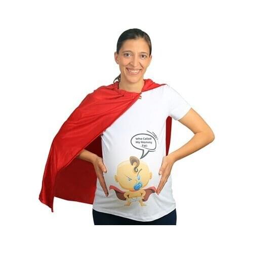 WelcomeBaby Mummys Baby Maternity T-Shirt Mommy Fat White