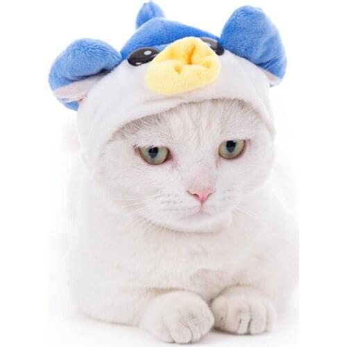 Pet Cat Dog Headgear Cartoon Style Soft Double-sided velvet Hat Warm Cap Headband For Winter Suitable For Small Cats or Dogs