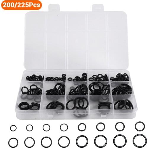 200/225Pcs NBR Seal Ring Kit Thickness 1/1.5/1.9/2.4mm Nitrile Rubber NBR O-Ring Gasket Sealing O Rings Rubber Set for Air Gun