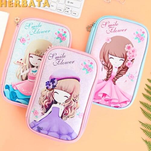 Pencil Case for Girls Big Capacity Leather Pencil Bag Storage Bag Creative Passport Bag Stationery Stationery Estuches CL-19168