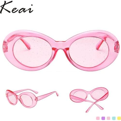 Round fashion Women Sunglasses ladies 2019 Vintage Glitter Lenses Candy Red Pink Yellow Shades for Women Festival Sun glass
