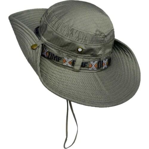 Men Army Hunting Fishing Hats Outdoor Sports Cap Hiking Bucket Sun Polyester Chapeu De Pesca New Sunshade Solid