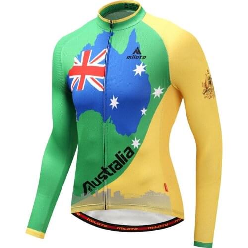 Australia Shirt Miloto Men Long Sleeve Cycling Jersey Cycling clothing roupa ciclismo Outdoor Sportswear Maillot Ciclismo
