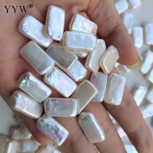Natural Freshwater Pearl Aurora Colorful Baroque White Rectangle Loose Beads Handmade Diy Jewelry Granular Naked Beads 10-20mm