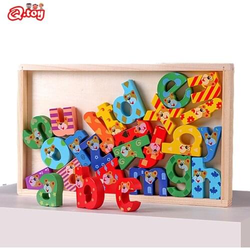 New Arrival Kids Preschool Educational Toy Number Alphabet Cognition Game Wooden Animal Block Puzzle Toys for Kids Gift