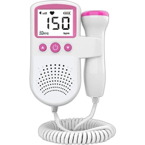 Portable Fetal Heart Doppler Stethoscope Pregnant Women Monitor Baby Heart Rate Detector LCD Display No Radiation Fetal Doppler