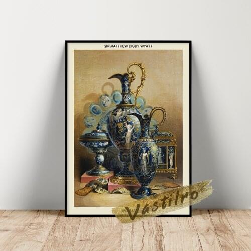 Matthew Digby Wyatt Poster, Nineteenth Century Industrial Arts Group Of Enamels Wall Painting, Retro Royal Porcelain Prints Art