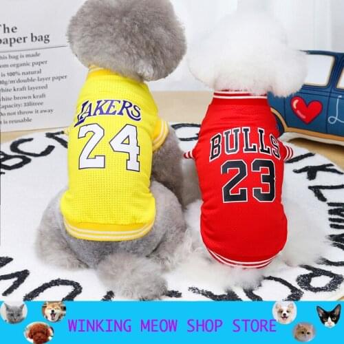 Spring Summer Pet Dog Clothes Vest T-Shirt For Dog Basketball Clothes Mesh Cloth Small Large Size Puppy Clothing Shirt S-2XL