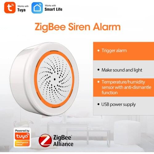 Tuya Zigbee Alarm Sensor System with Temperature and Humidity Sensor, House Security, Smart Life APP ,Works with Tuya Zigbee Hub