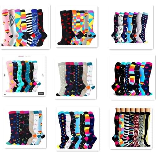 Outdoor Sports Pressure Socks 6 or 7 PAIRS/SET Outdoor Sports Strip Socks Compression Socks Wholesale Running Sock Drop Shipping