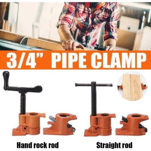 3/4Inch Duty Pipe Clamp for Woodworking Wood Gluing Pipe Clamp Steel Cast Iron Pipe Clamp Fixture Carpenter Hand Tool For fixing