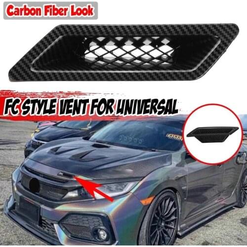 Carbon Fiber Universal Car Front Bumper Hood Vent Air Out Decoration for Honda Civic -A4 B8 Golf BMW-E90 E80 E82 F30