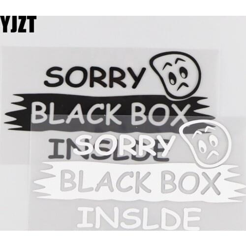 YJZT 18.3CM*9.5CM Sorry Black Box Inside Window Decoration Car Sticker Accessories Black/Silver 4A-0040