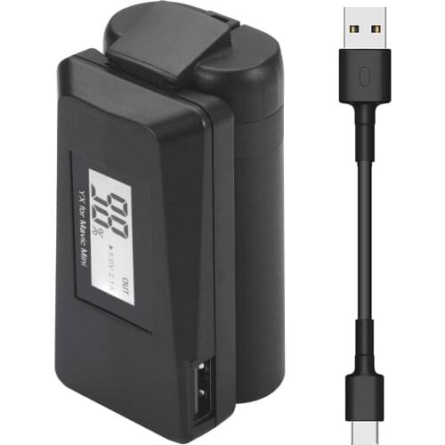 For Mavic Mini Battery USB Charger Digital Screen Display Portable Mini Charger Charging Hub for DJI Mavic Mini DroneAccessories