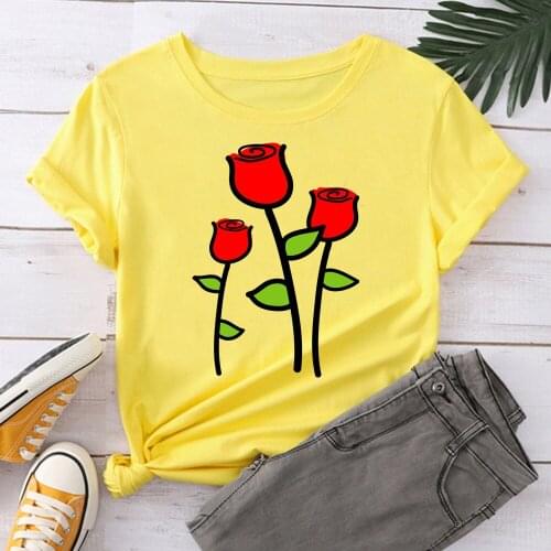 Flower Women T-shirts Casual Printed Tops Tee Summer Female T shirt Short Sleeve T shirt For Women Clothing TX8383